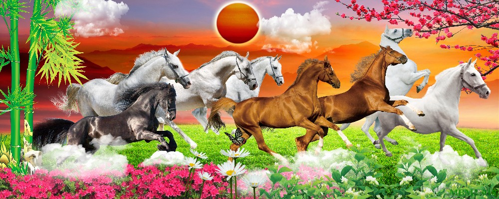 Tranh ngựa - bát mã - Mã đáo MBM2-018